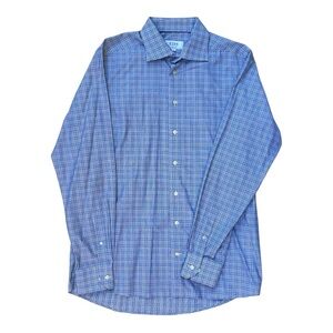 💎 ETON Men’s Organic Cotton Micro-Check Dress Shirt – Contemporary Fit – 16.5 L